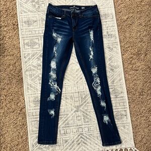 Almost Famous Blue Skinny Distressed Jeans